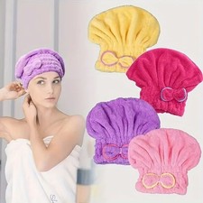 Quick Dry Hair Turban Hair Drying Wrap Towel Turban Head Hat Shower Bun Cap