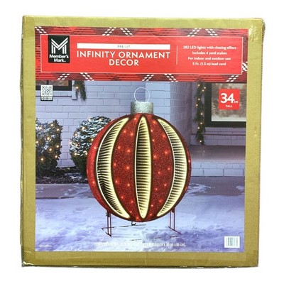Member's Mark 32'' Pre-Lit Red Infinity Light Ornament Decor