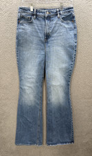 Old Navy Jeans Womens 10 Blue Wow Flare Higher High Rise Distressed Preppy