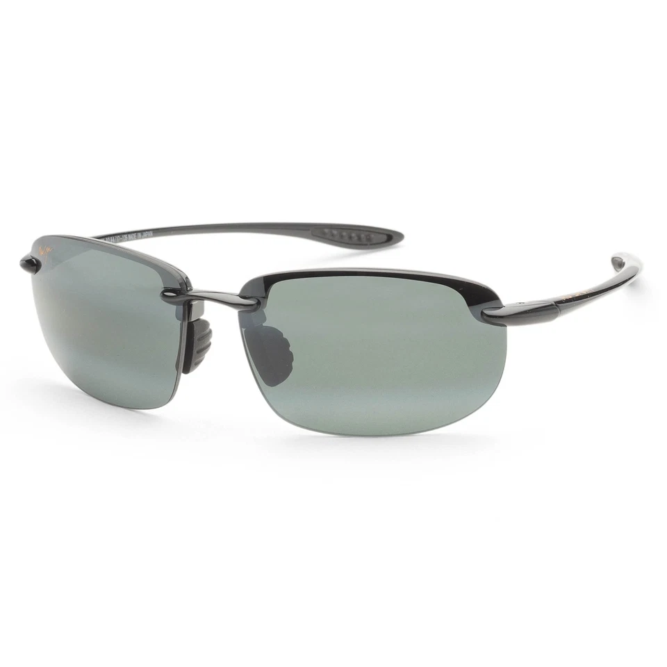 Gafas de sol polarizadas negras Maui Jim Hookipa 64 mm para hombre MJ0407SA-001