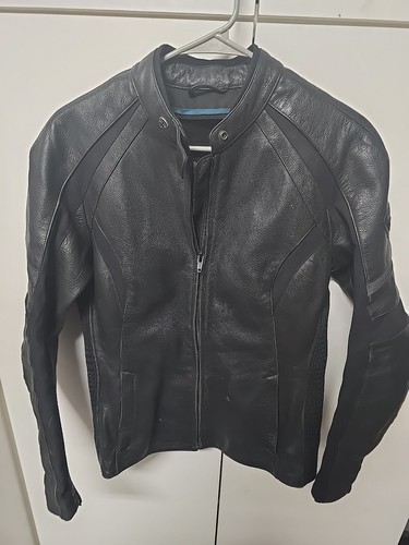 Triumph OEM Bradden Women's Leather Jacket Black Small Motorcycle 