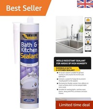 Everbuild 290ml White Acrylic Bath & Kitchen Sealant - Anti-Mould & Waterproof