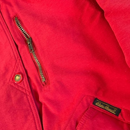90s Vintage Eddie Bauer Women's Red Goose Down Jacket Blue Collar USA - Picture 2 of 7