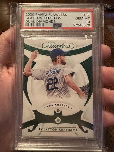 2020 Panini Flawless Clayton Kershaw Dual Diamonds 1/5 GEM MINT PSA 10 💎💎