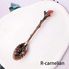 Crystal Spoon Carnelian Witchcraft Copper Tea Coffee Stirring Spoon