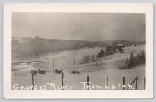 Georges River Thomaston Maine ME Snow Winter Scene RPPC Real Photo 1927 Postcard