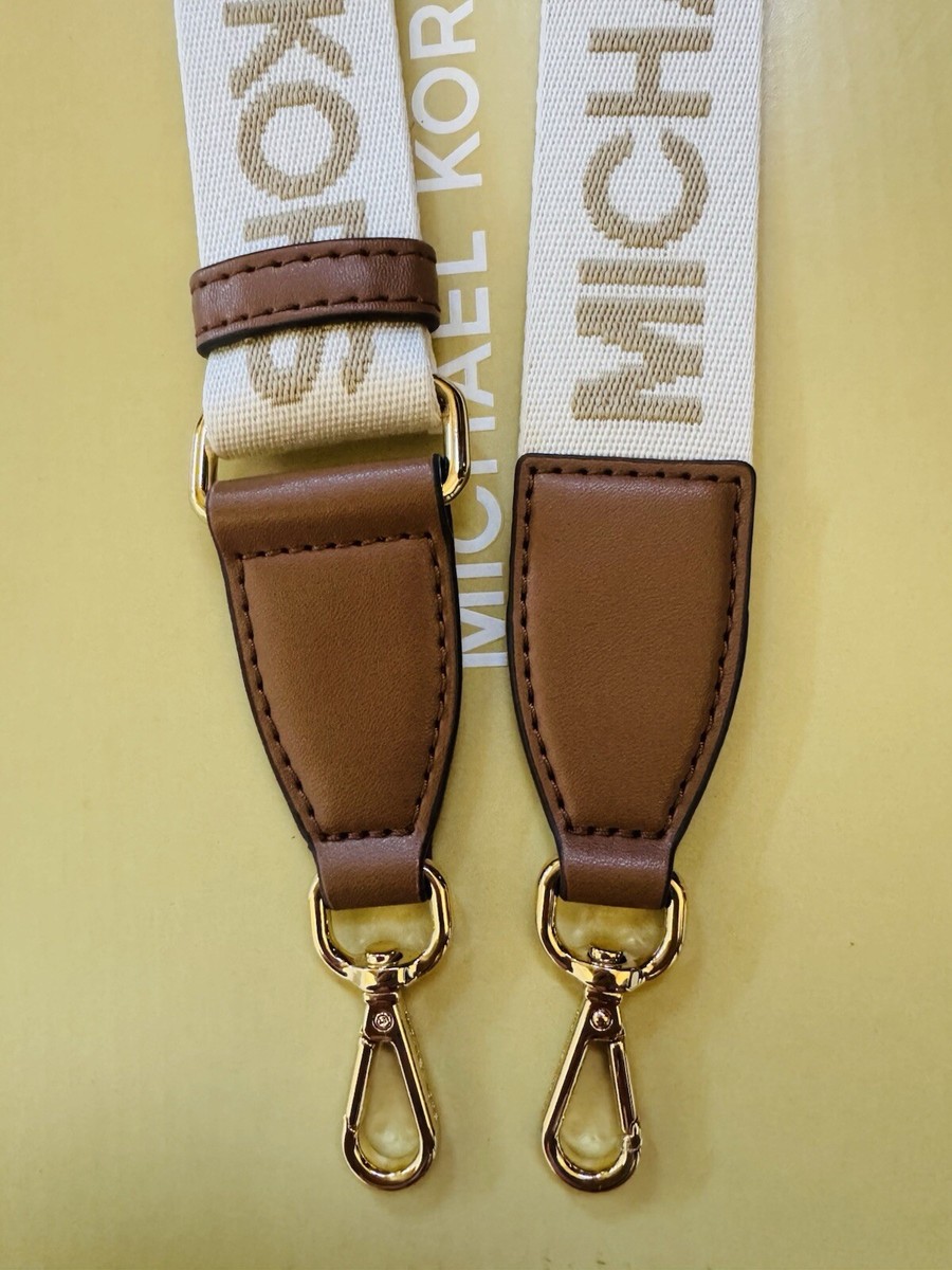 49” Michael Kors Gold / Luggage Brown Canvas Handbag Shoulder 49” Michael Kors Gold / Luggage Brown Canvas Handbag Shoulder