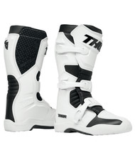 THOR "BLITZ XR" MOTORCYCLE BOOTS MX MOTOCROSS SHIN PLATE WHITE/BLACK MEN'S 9