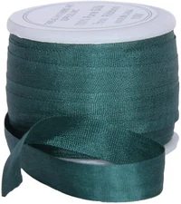 Threadart 100% Pure Silk Ribbon -7mm Teal Green - No. 617 - 10 Meters