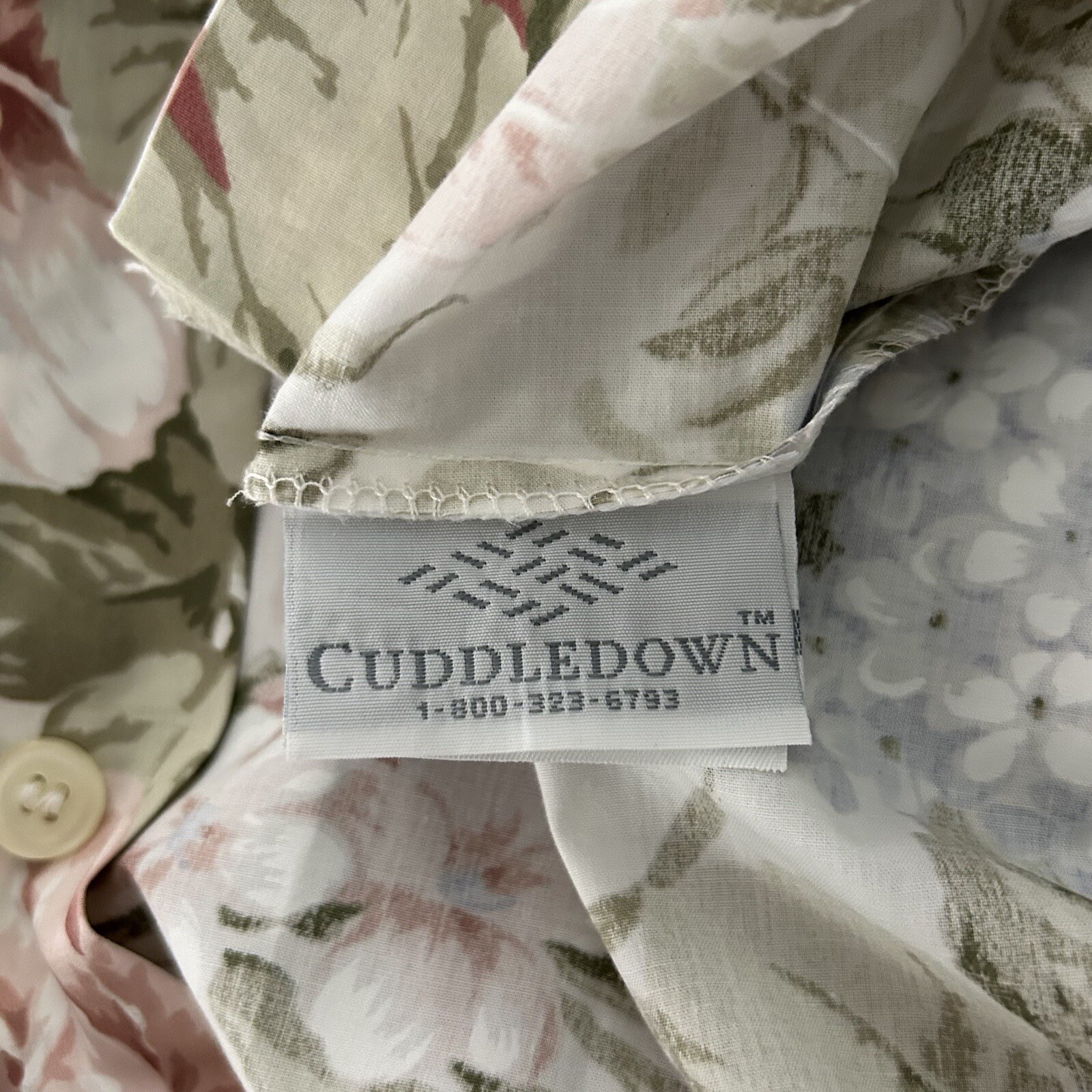 Cuddledown Floral Cotton Twin Duvet Cover Standard Sham Ruffle Throw
