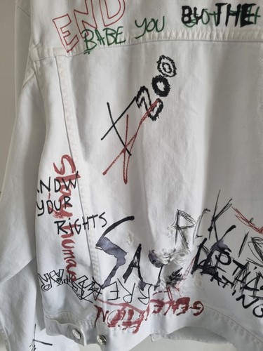 Iro Mary Graffiti Jeansjacke Distressed weiß 38 Medium 100% Baumwolle - Bild 15 von 24