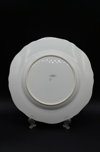 Spode Lunch Plate Y3956 Cobalt Band, White Beaded Rim, Gold Flowers - Picture 10 of 11