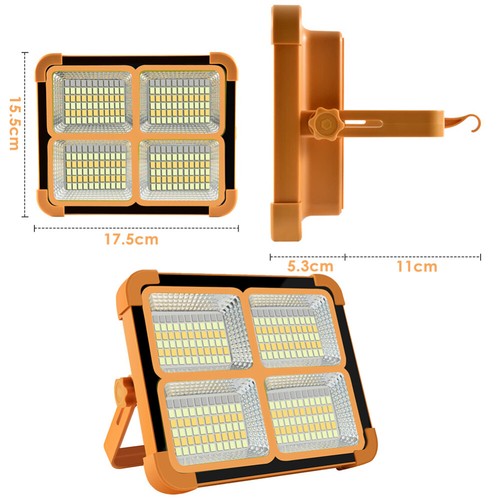 LED Solar Baustrahler Outdoor Campinglampe USB Flutlicht 15000mAh Akku PowerBank - Bild 2 von 12