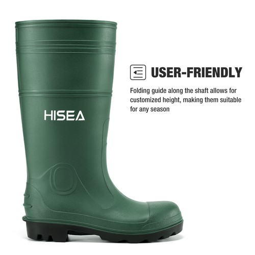 HISEA Men Folding Rain Boots Waterproof Anti-Slip Garden Hunting Work Knee Boots - Picture 6 of 53