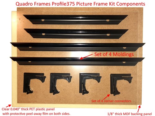 Quadro Frames 6x18 inch Picture Frame KIT, Style P375-3/8 inch Wide Molding - Picture 3 of 11