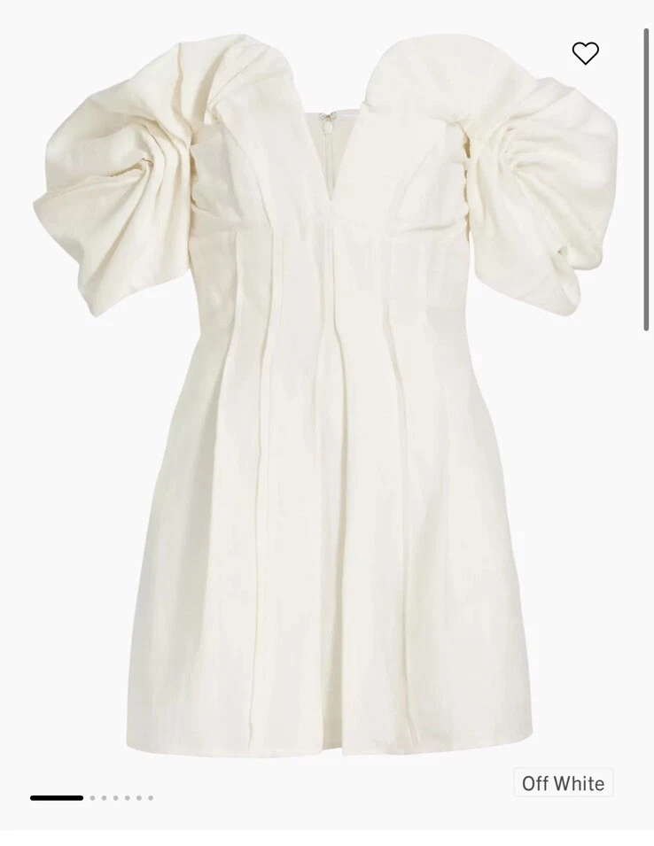 OFF WHITE Abito Cult Gaia Asal bianco sporco 6 nuovo con etichetta $598