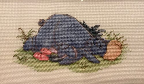 Disney Winnie the Pooh character:  Eeyore only, framed, complete cross stitch - Picture 1 of 4