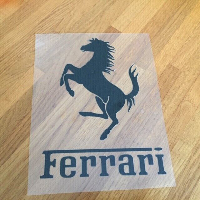 Ferrari logo Max 82% OFF patch Regular discount black flocking flex 13 - cm 18 by