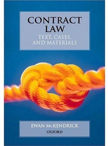 Contract Law: Text, Cases and Materials By Ewan McKendrick