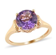 Lab Created Amethyst Cocktail Dainty Rose 925 Silver Plated Wedding Ring Women
