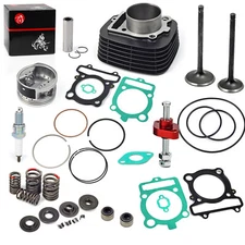 Cylinder Top End Kit & Intake Exhaust Valve Gasket for Yamaha Warrior 350 87-04