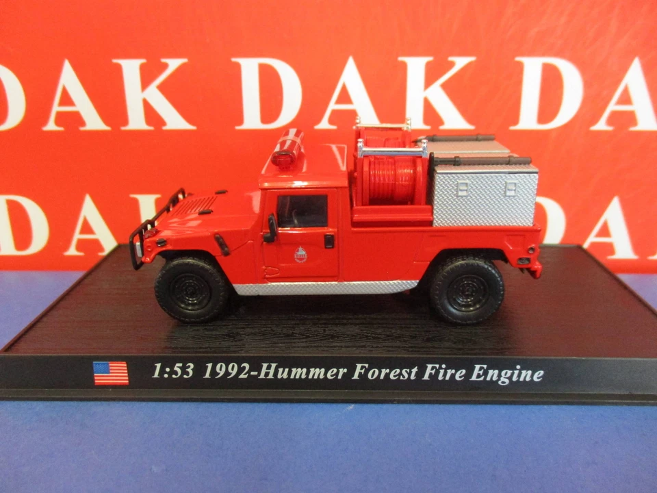 Die cast 1/53 Modellino Auto Pompieri Hummer Forest Fire Engine 1992 USA - Immagine 2 di 3