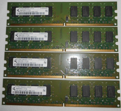 Qimonda 8GB (4x2GB) 2Rx8 PC2-6400U DDR2 Memory Modules RAM HYS64T256020EU-2.5-C2 - Picture 10 of 12
