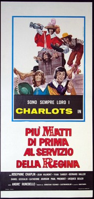 CINEMA-locandina PIU' MATTI DI PRIMA AL SERVIZIO DELLA REGINA chaplin, HUNEBELLE