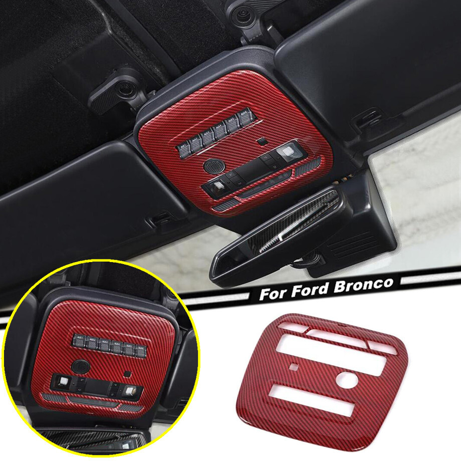 Ford Bronco 21-24 Red Carbon Front Reading Light Cover Trim Accessory