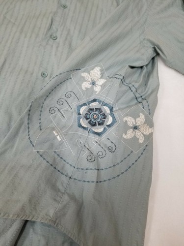 Contigo Men's Short Sleeved Button Down Shirt Size XL Nice Embroidery - Picture 3 of 9