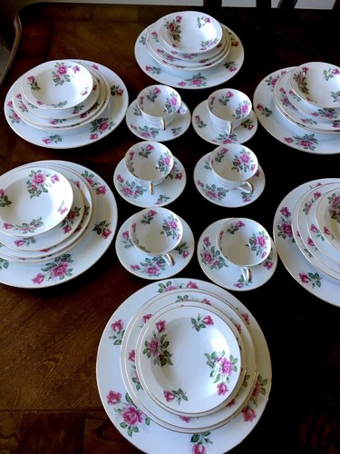 VTG Discontinued Noritake Linda Pattern 7 Piece Place Setting Service For Six - Picture 2 of 23