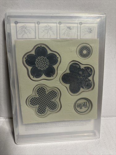 STAMPIN’ UP! POSY PUNCH CLING RUBBER STAMP SET of 5 #122482 - Picture 2 of 3