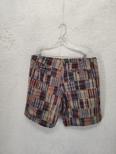 Merona Men Short 38W Red Plaid 100% Cotton Straight Regular Fit Flat Front Chino - Picture 13 of 20