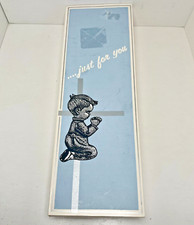 Vintage 1970s Cawley Gifts Little Boy Praying Cross Keepsake Wall Decor 6" NOS
