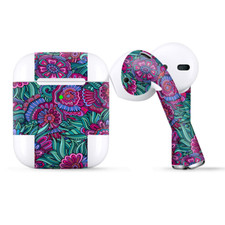 Skins Wraps compatible for Apple Airpods Floral Flowers Retro