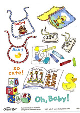 Suzy's Zoo " Oh, Baby " Scrapbook 4.5x6 Sticker 90017 BULK 25 SHEETS