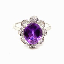 NYJEWEL Samuel B Behnam BJC 18k White Gold 3.72ctw Pink Sapphire & Diamond Ring