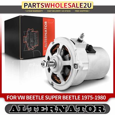 Alternator for Volkswagen Beetle 1975-1979 H4 1.6L 55 Amp/12 Volt CW w/o Pulley