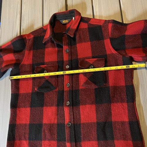 VTG 70s 80s WOOLRICH US Men’s L / XL Red Black Buffalo Wool Hunting Coat Jacket - Picture 6 of 6