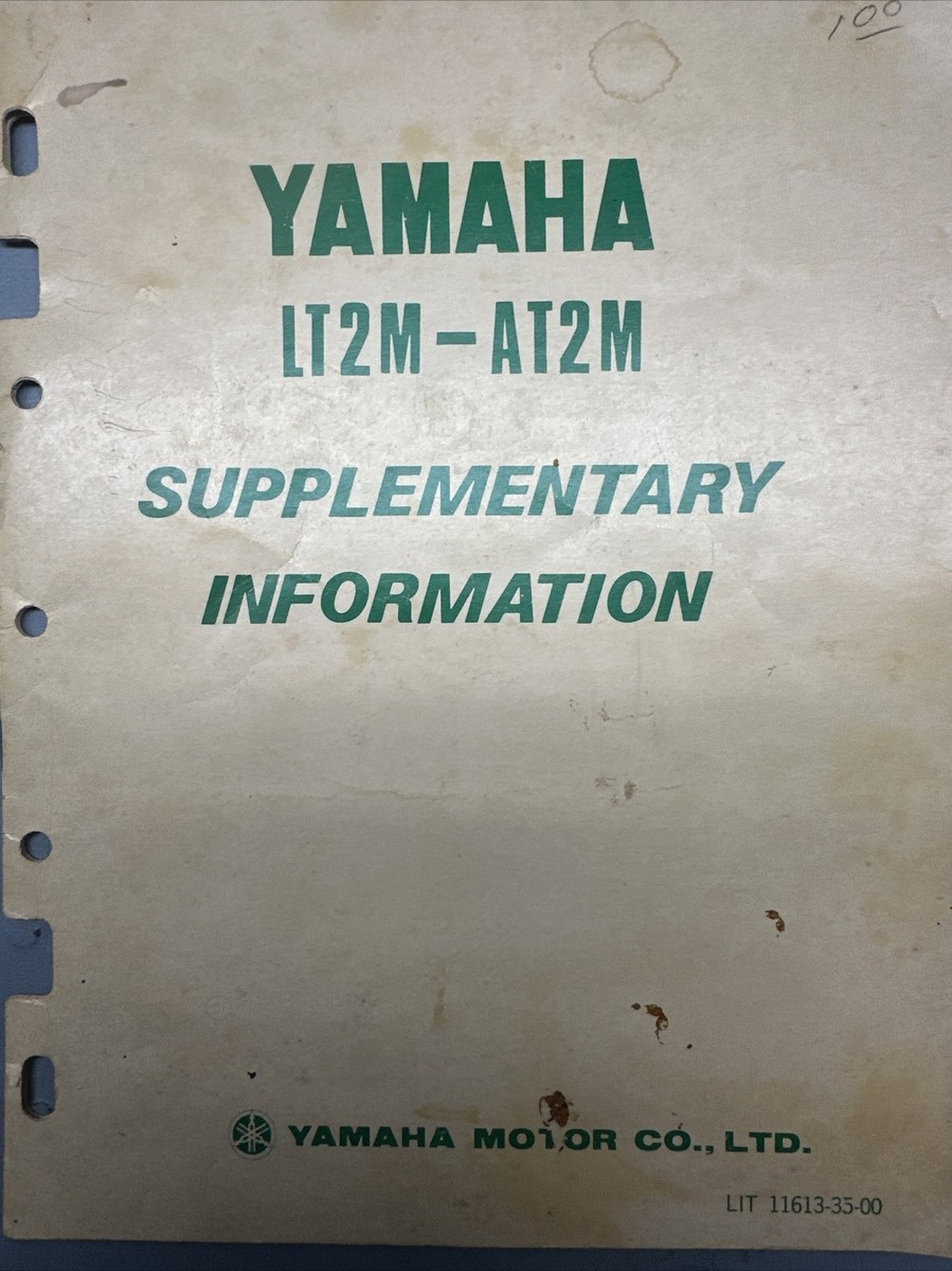 YAMAHA LT2M - AT2M SUPPLEMENTARY INFORMATION MANUAL | eBay
