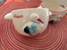 Bols en Céramique Souvenirs D‘Alsace motif cigognes