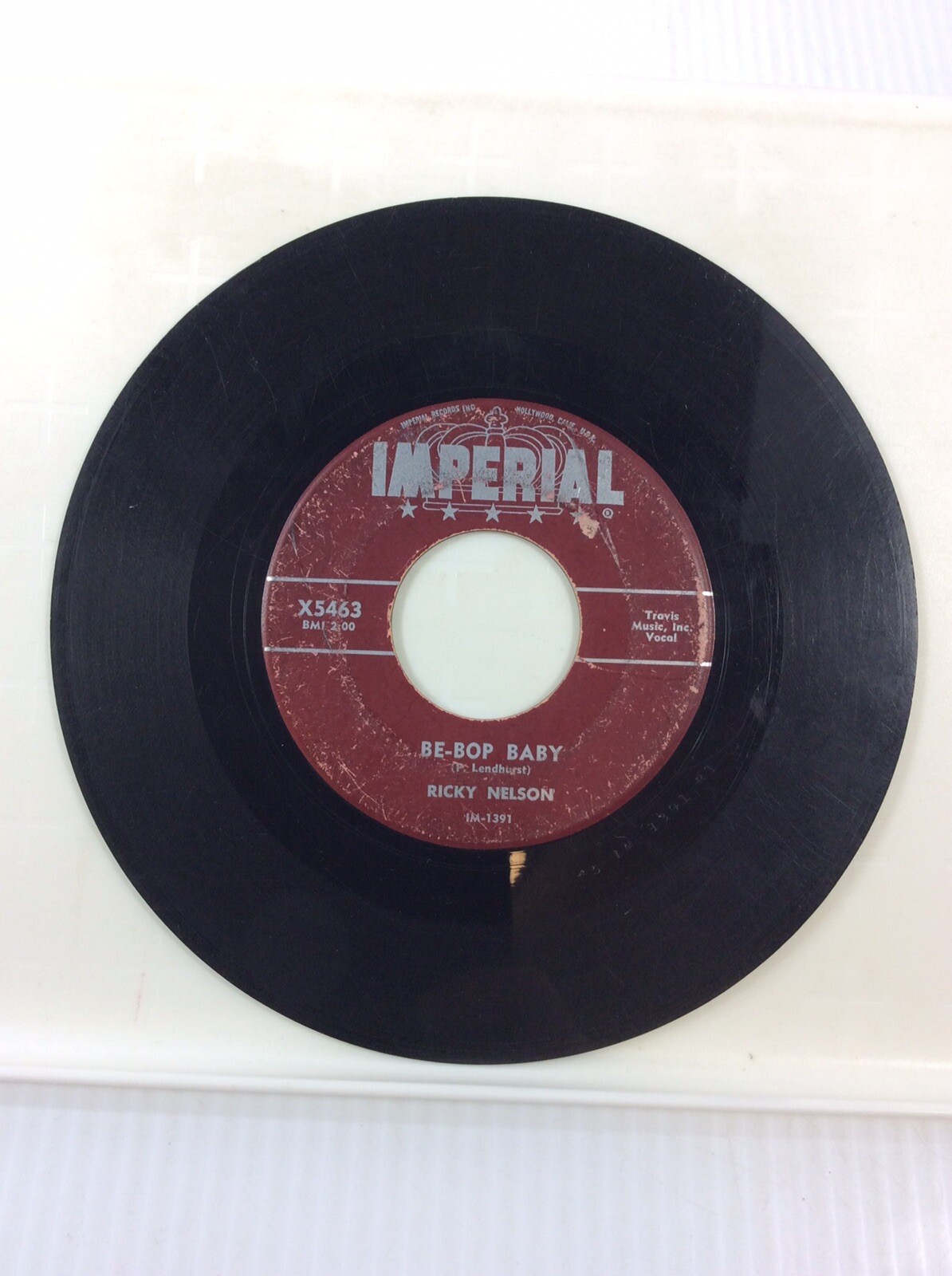 Ricky Nelson 45 rpm Vinyl Record Be Bop Baby Imperial