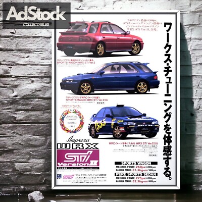 90's Authentic Official SUBARU Impreza WRX STI Version  U Ad Poster