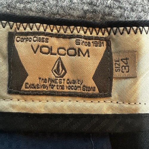 Volcom Shorts Mens 34 Black Cotton Blend Chino Mid Rise Slash Pockets Casual - Picture 3 of 13
