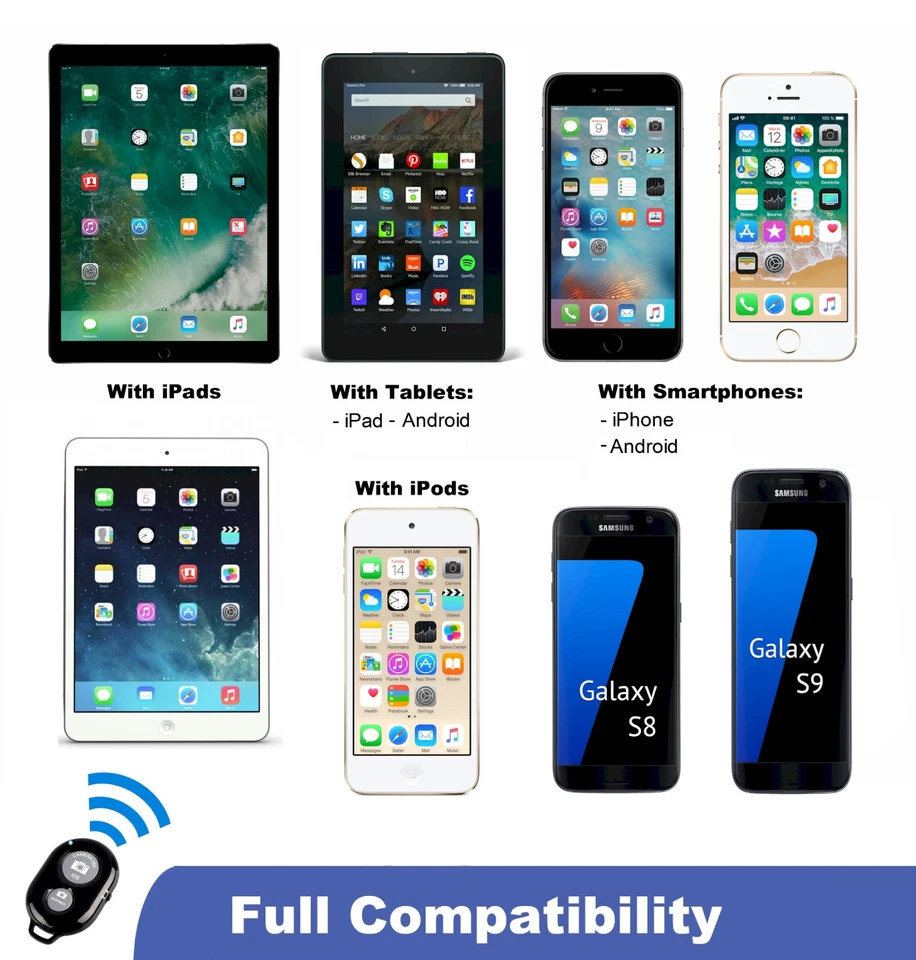 Cell Phone Bluetooth Remote Control Travel For iPhone iPad Samsung Smartphone - Image 3 of 4