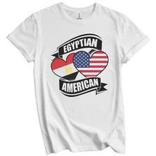 Egyptian American Hearts USA Egypt Flags T-Shirt