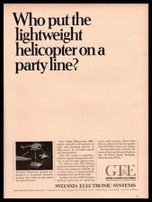 1967 GT&E Sylvania L.O.H. Avionics Light Observation Helicopter Drones Print Ad