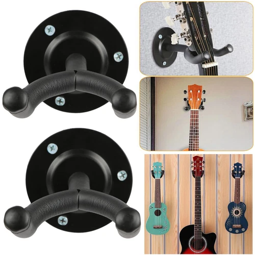 2/4 Pack Guitar Hanger Hook Holder Wall Mount For Electric Acoustic Bass Guitars