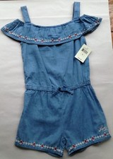 NWT LUCKY BRAND GIRLS MEDIUM BLUE JUMPSUIT ROMPER CULOTTE VLYH65664 SIZE 6 50