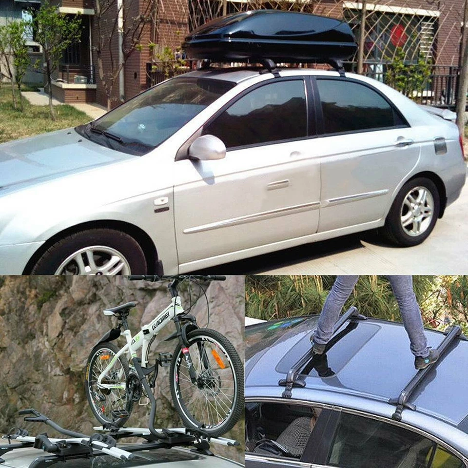 Alloy Car Top Rack Rail Luggage Carrier Baggage Roof Cross Bar For Audi BMW Ford - Image 3 of 4